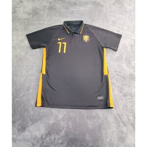 Nike Holland 2020/2021 Sz L #11 Away Football Shirt Jersey Adult Black C23-43